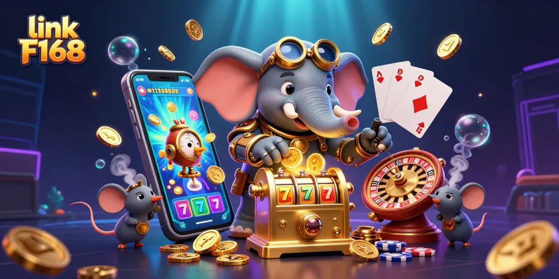 Spin the reels at link F168 for exciting casino adventures amidst vibrant 3D illustrations.