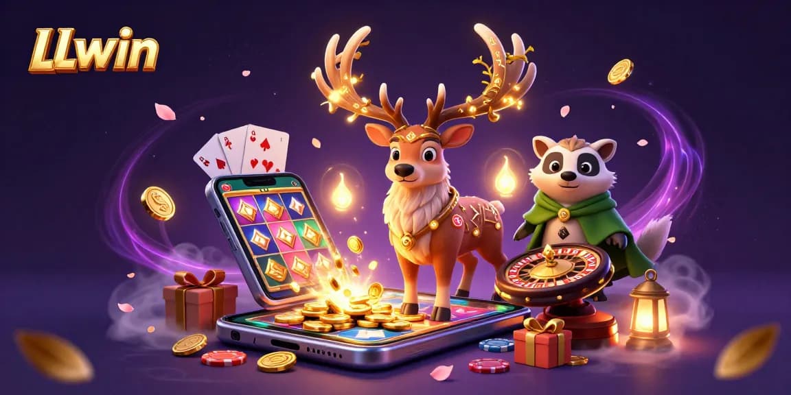 Experience exciting wins at LLwin with a magical 3D casino scene featuring unique characters and engaging game elements.