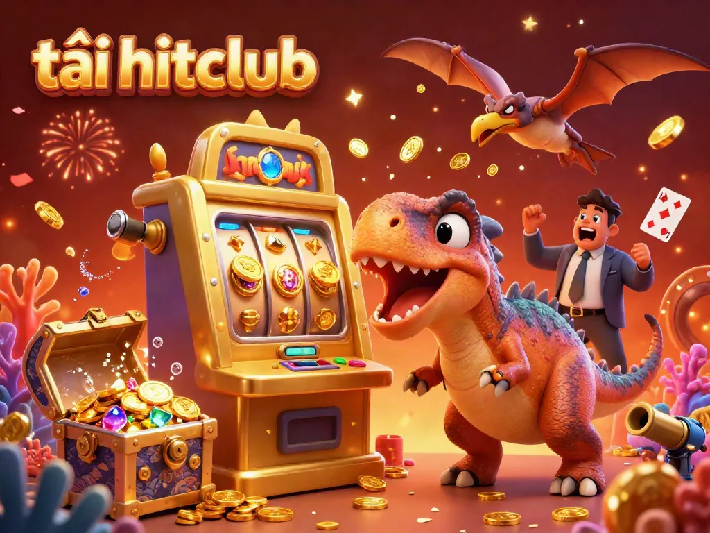 Catch the excitement at tải hitclub as a pachycephalosaurus wins a jackpot while a pteranodon grabs flying coins!