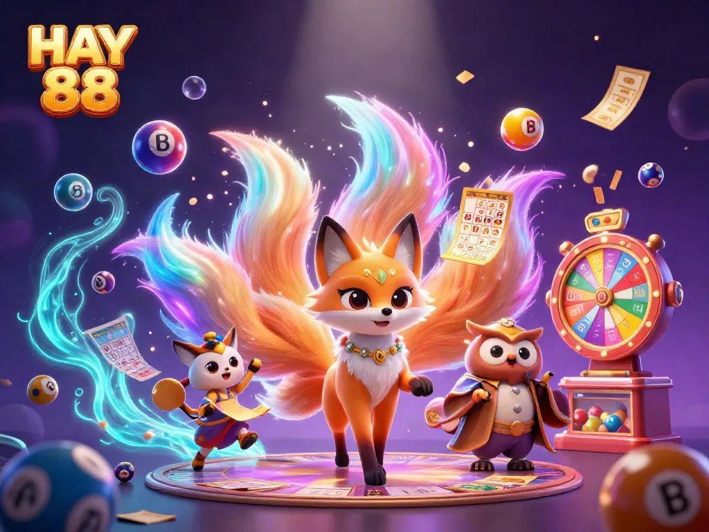 Experience excitement with HAY 88, featuring a vibrant scene of prize-filled gaming elements.