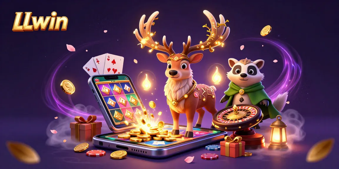 Experience exciting wins at LLwin with a magical 3D casino scene featuring unique characters and engaging game elements.