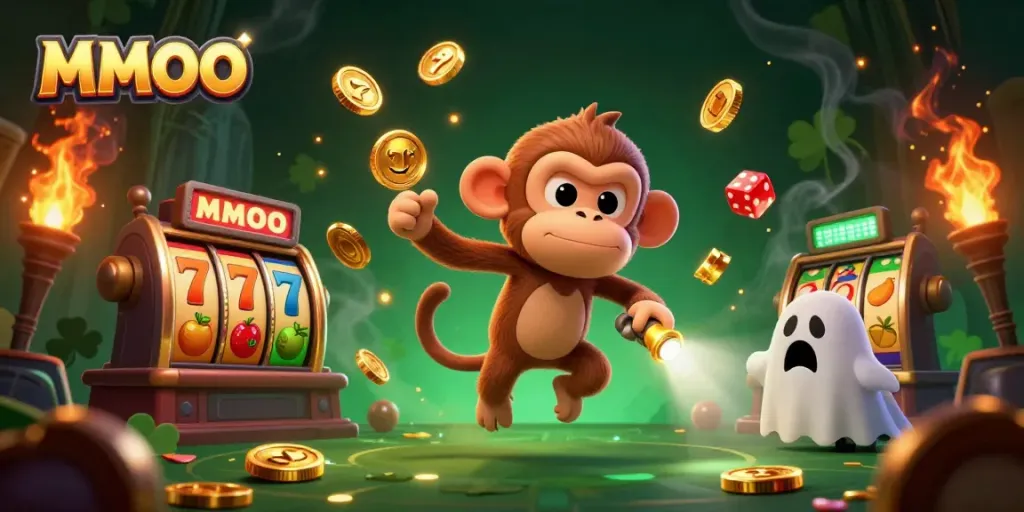 Experience the thrilling MMOO action with magical golden coins in a haunted casino.