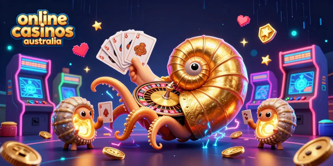 Engage with online casinos Australia through a vibrant 3D casino scene showcasing excitement and action.