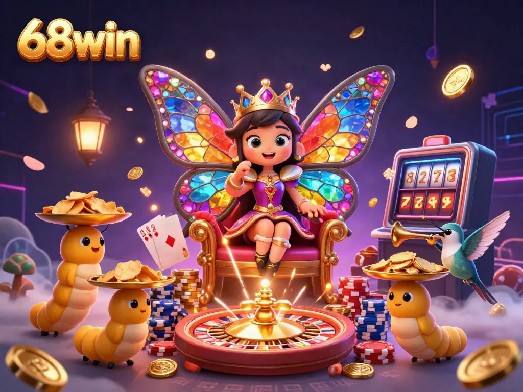 Experience thrilling gameplay at 68win with vibrant 3D cartoon elements and captivating casino visuals.