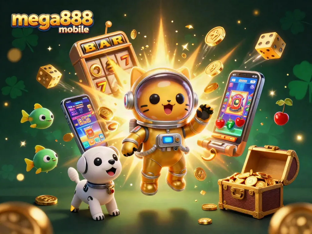 Engage with exciting mega888 mobile casino games while exploring vibrant illustrations of cosmic characters.