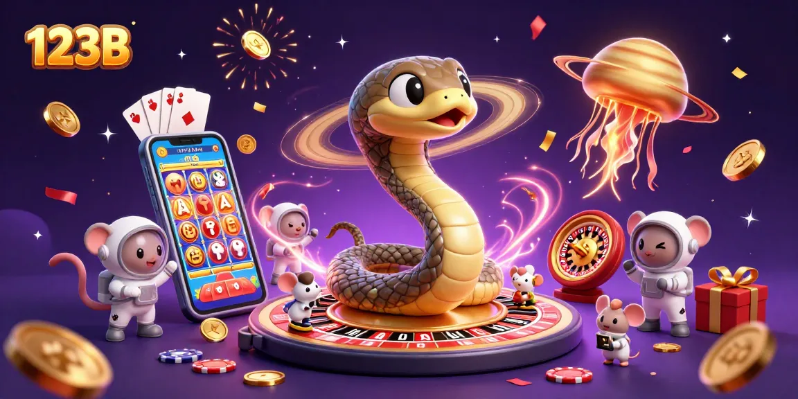 Place bets on the 123B roulette wheel in an exciting cosmic casino scene filled with energy.