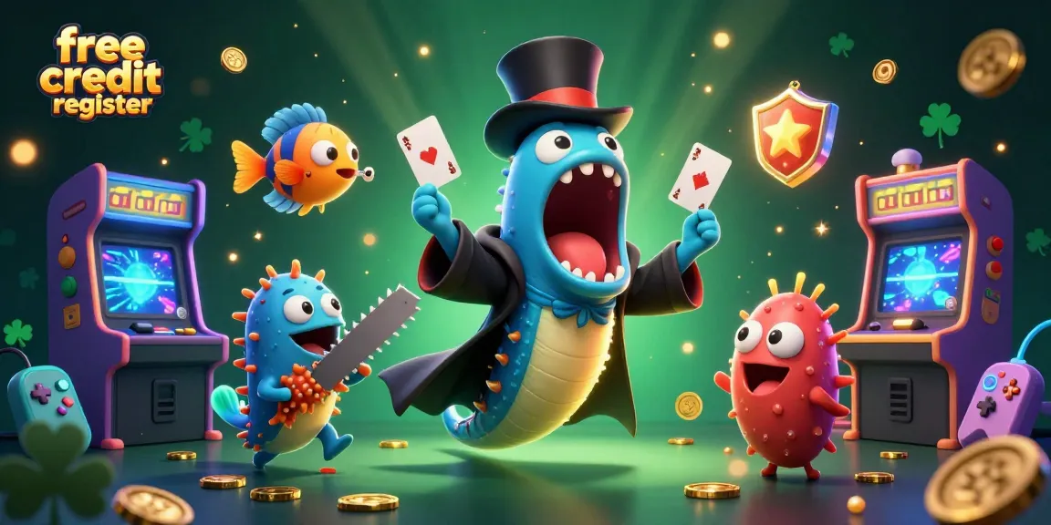Engaging illustration showcasing the concept of free credit register for online casino gaming.